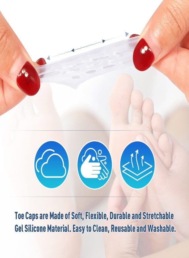 Promifun Gel Pinky Toe Caps, 16 Pack Toe Protectors for Women, Silicone Toe Covers Sleeves for Men, Blisters, Corns, Friction Pain Relief (Breathable, Pinky) - Image 3